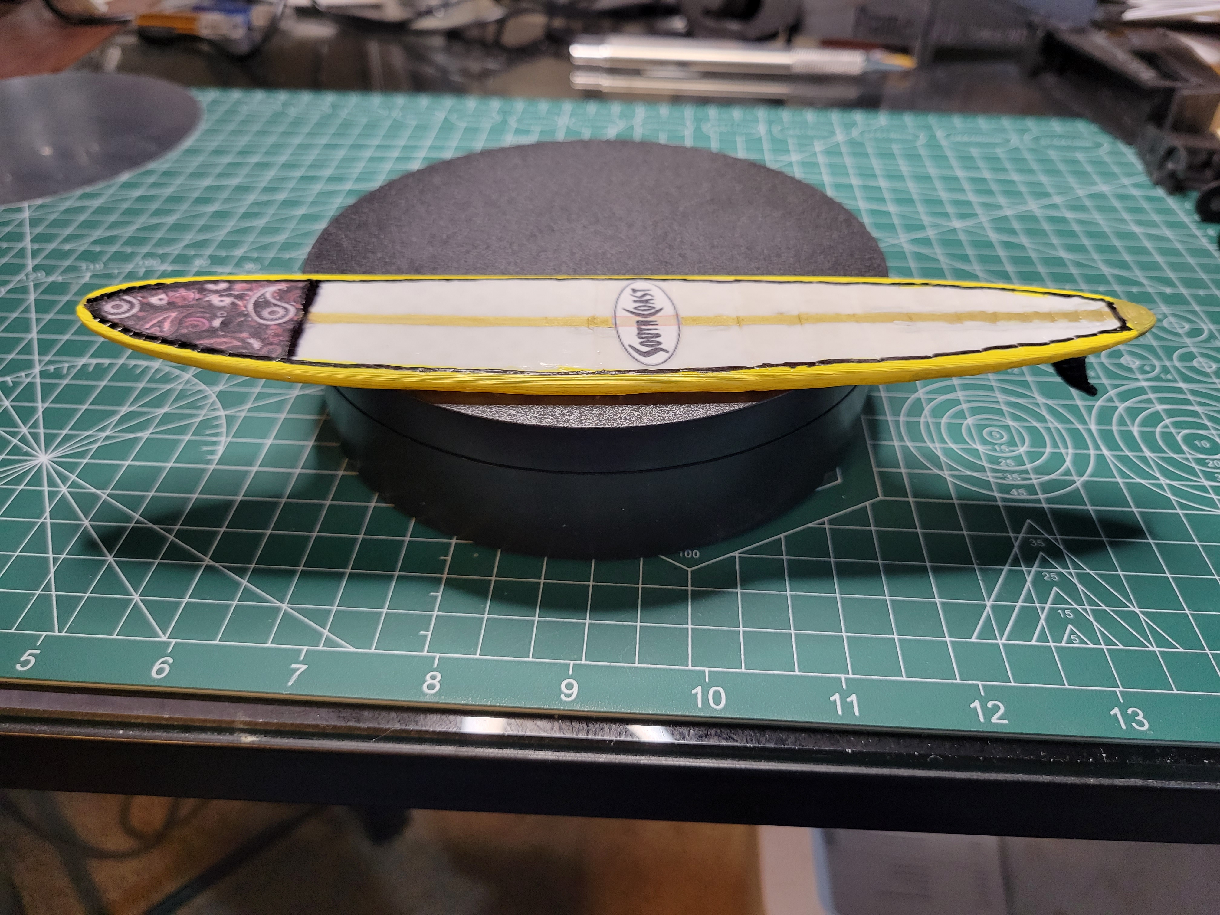 South Coast Personal Model Surfboard with sharks fin skeg