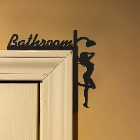 bathroom door/wall art