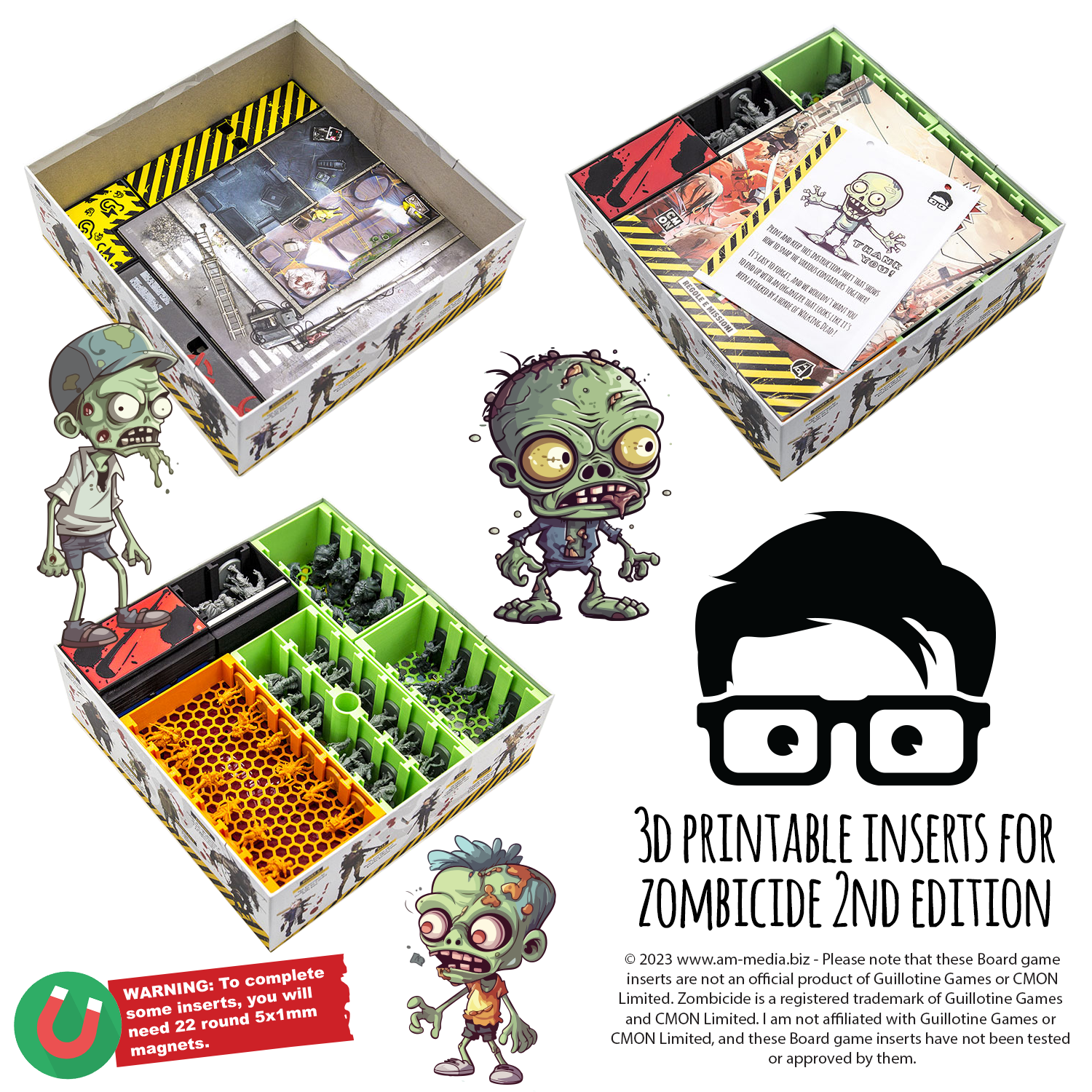 3D PRINTABLE INSERTS FOR ZOMBICIDE 2ND EDITION
