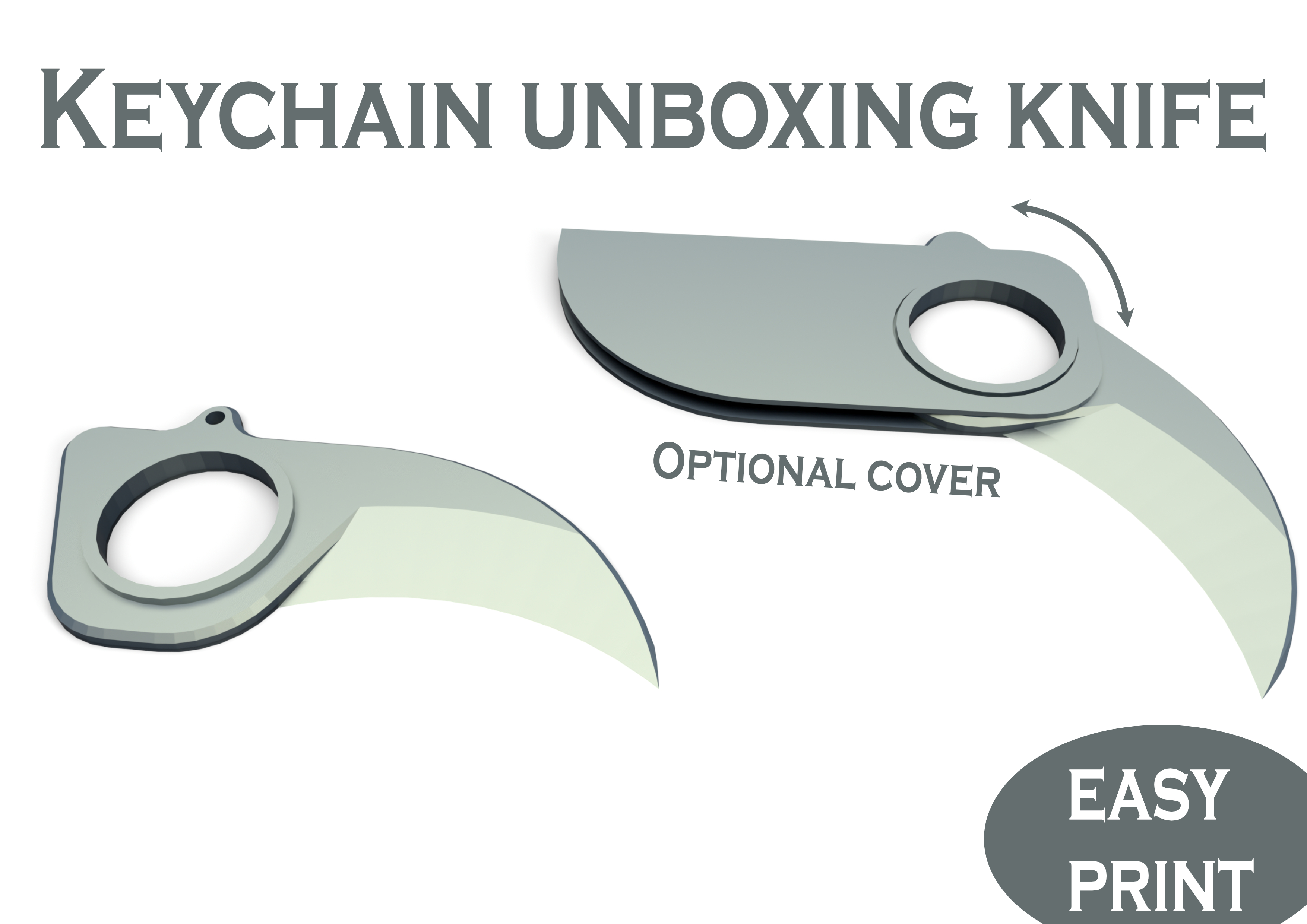 Unboxing Knife - keychain - optional cover
