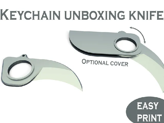 Unboxing Knife - keychain - optional cover