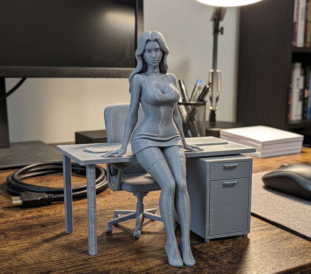 sensual woman on the desk