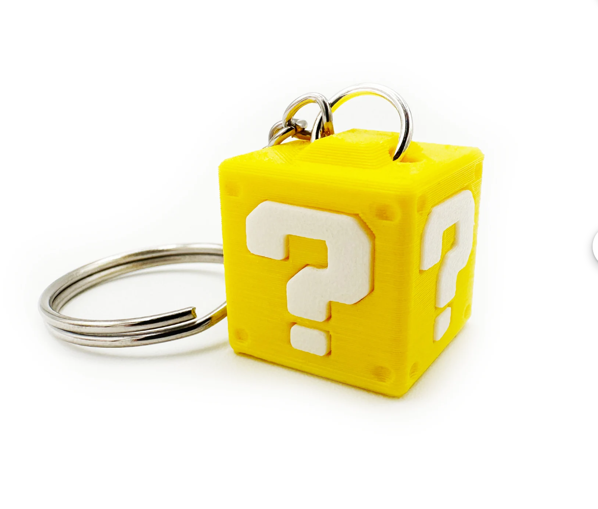 Mario 3D Question Mark Block Keychain