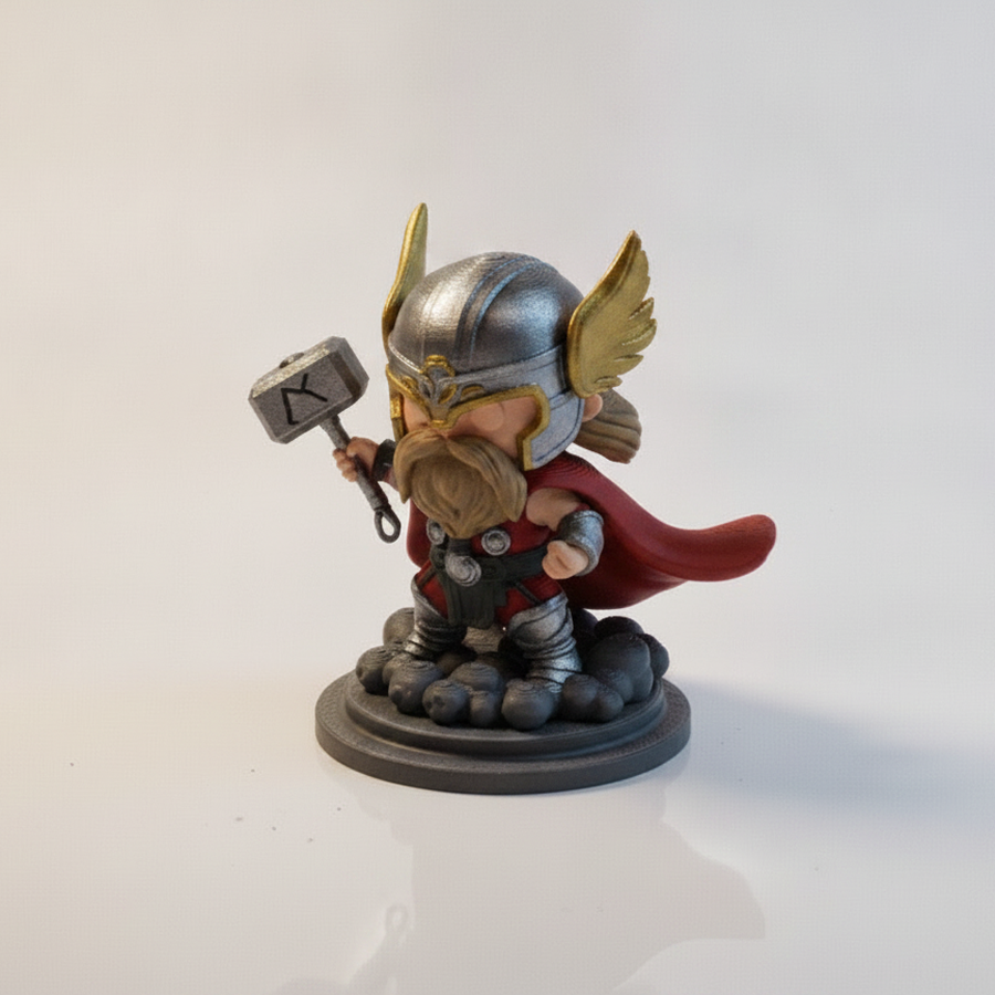 Chibi Cute Thor Norse God Of Thunder Figurine 3D Printable