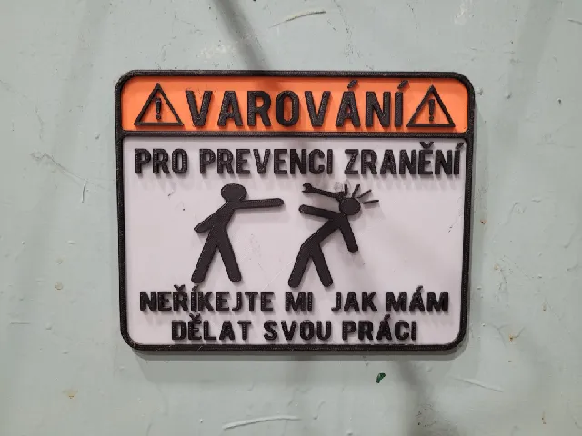 Cedulka upozornění