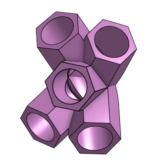 Hexagonal Corner Connector x5 45deg for PCV Tubing
