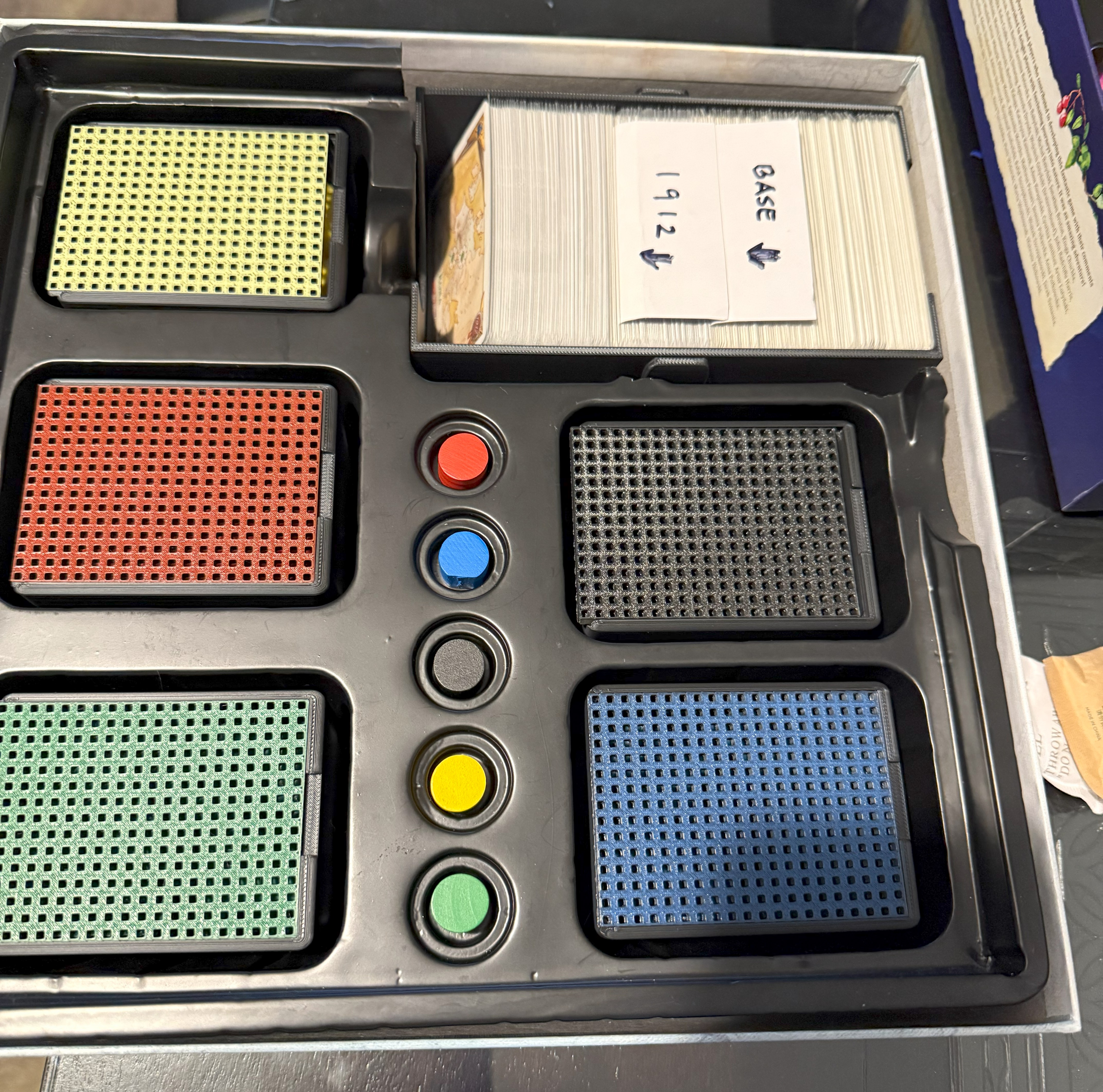 Ticket to Ride Europe player trays w/lids & card box for sleeved cards (1912 expansion supported)
