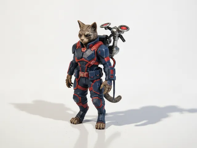 Mech Suit Cat Figurine Animal Collectible 3D Printable