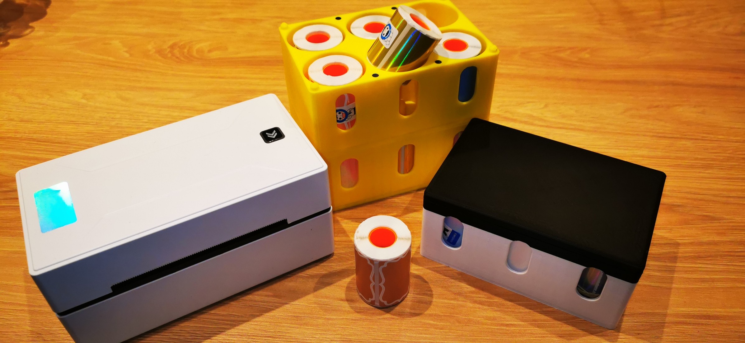 Thermal printer label holder