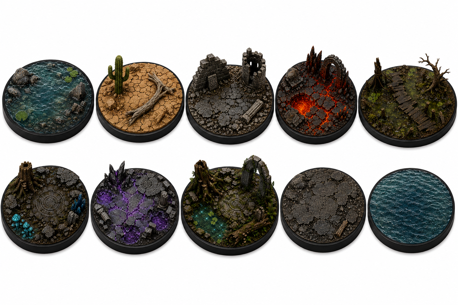 DnD Terrain Bases (10 Different Styles)