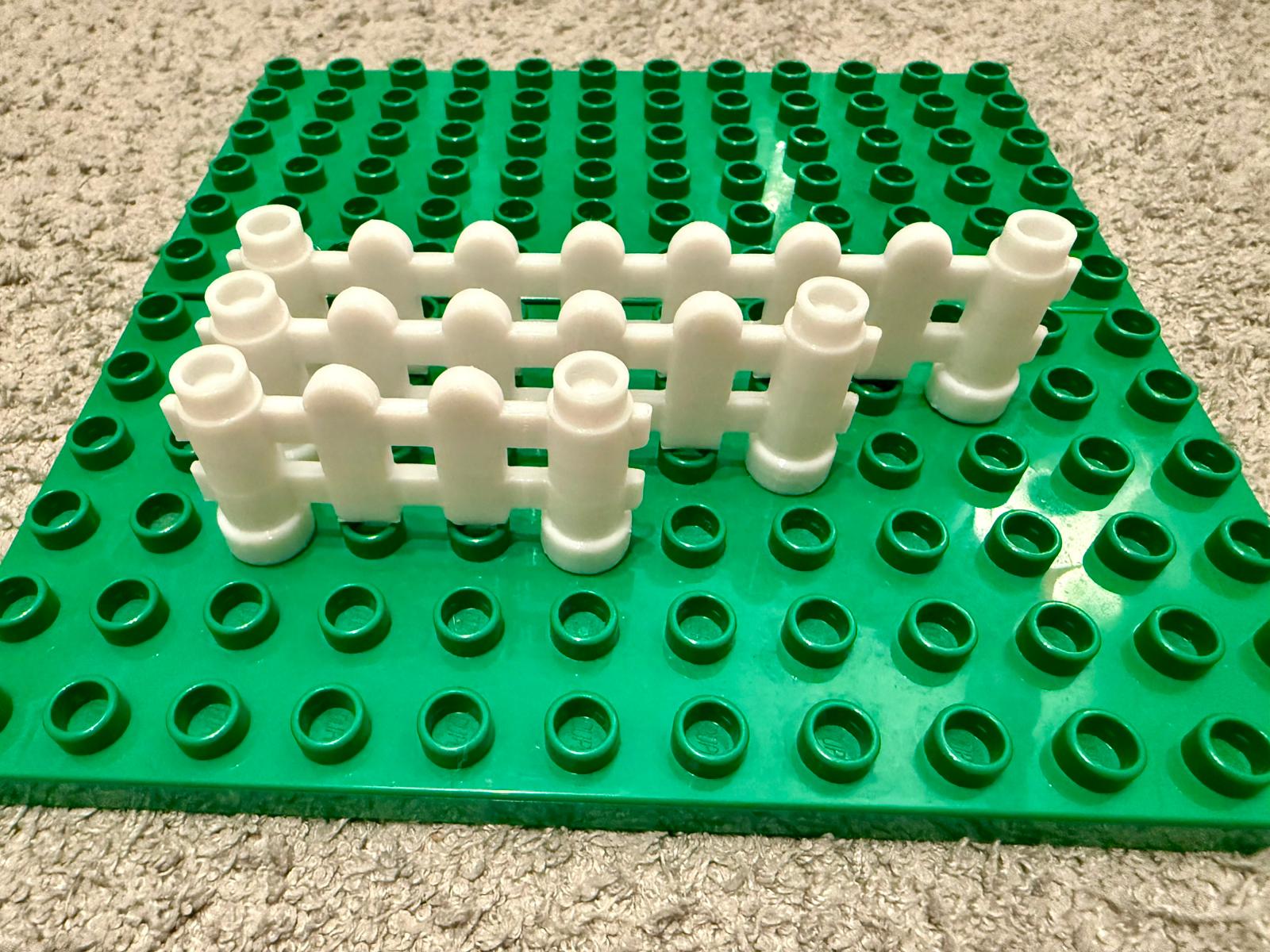 fully Lego Duplo compatible classic fence (3 sizes available) 3D model