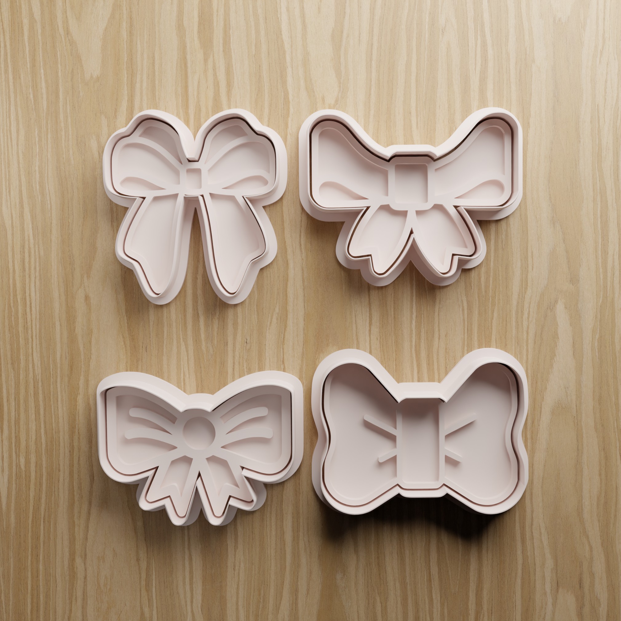 Bow Cookie Cutter STL Bundle | Ribbon Fondant Cutter Set | 3D Printable Baking Files