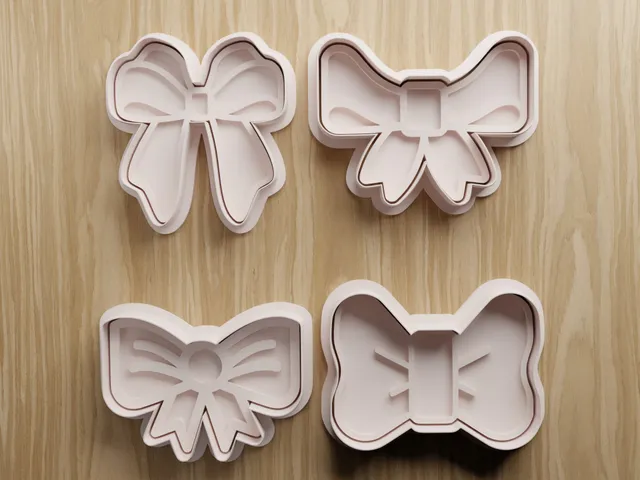 Bow Cookie Cutter STL Bundle | Ribbon Fondant Cutter Set | 3D Printable Baking Files