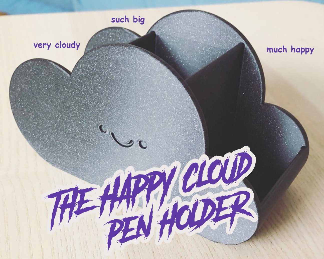 Happy cloud pen holder