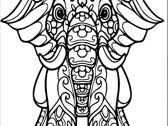 Cute elephant mandala art