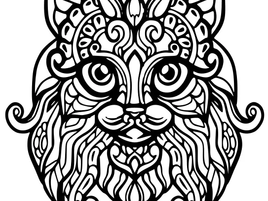 Cat head mandala art