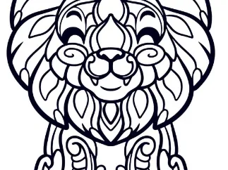 Lion mandala art