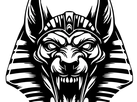 Angry Anubis Head art