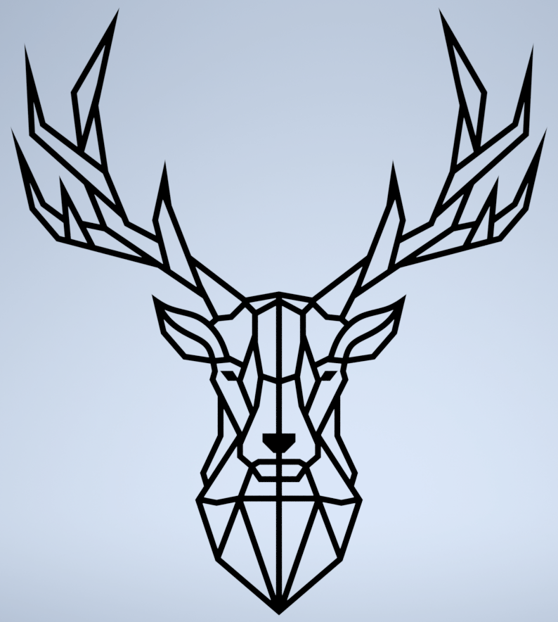 DEER WALL SCULPTURE - 425 X 480 MM
