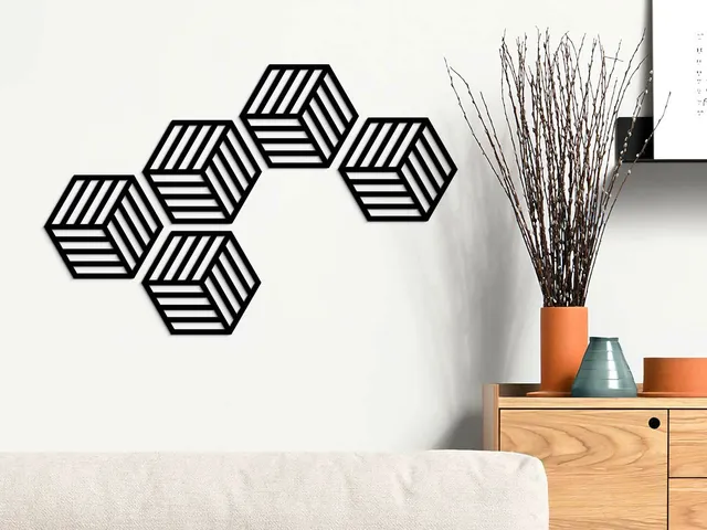 hexagon/cube wall art