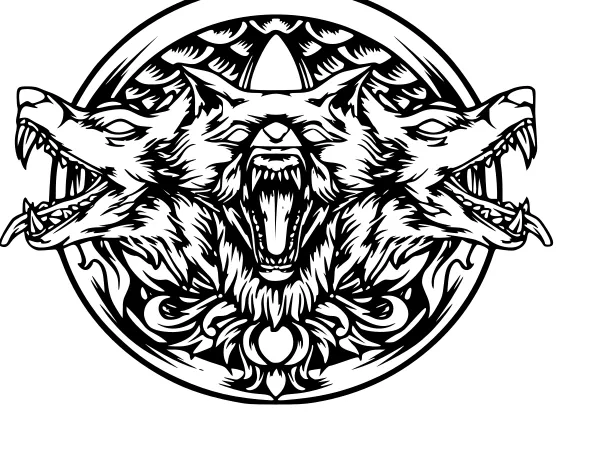 The Cerberus Mythology With Ornaments