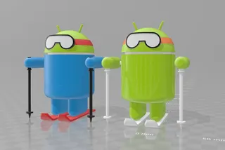 Android Robot Skiing