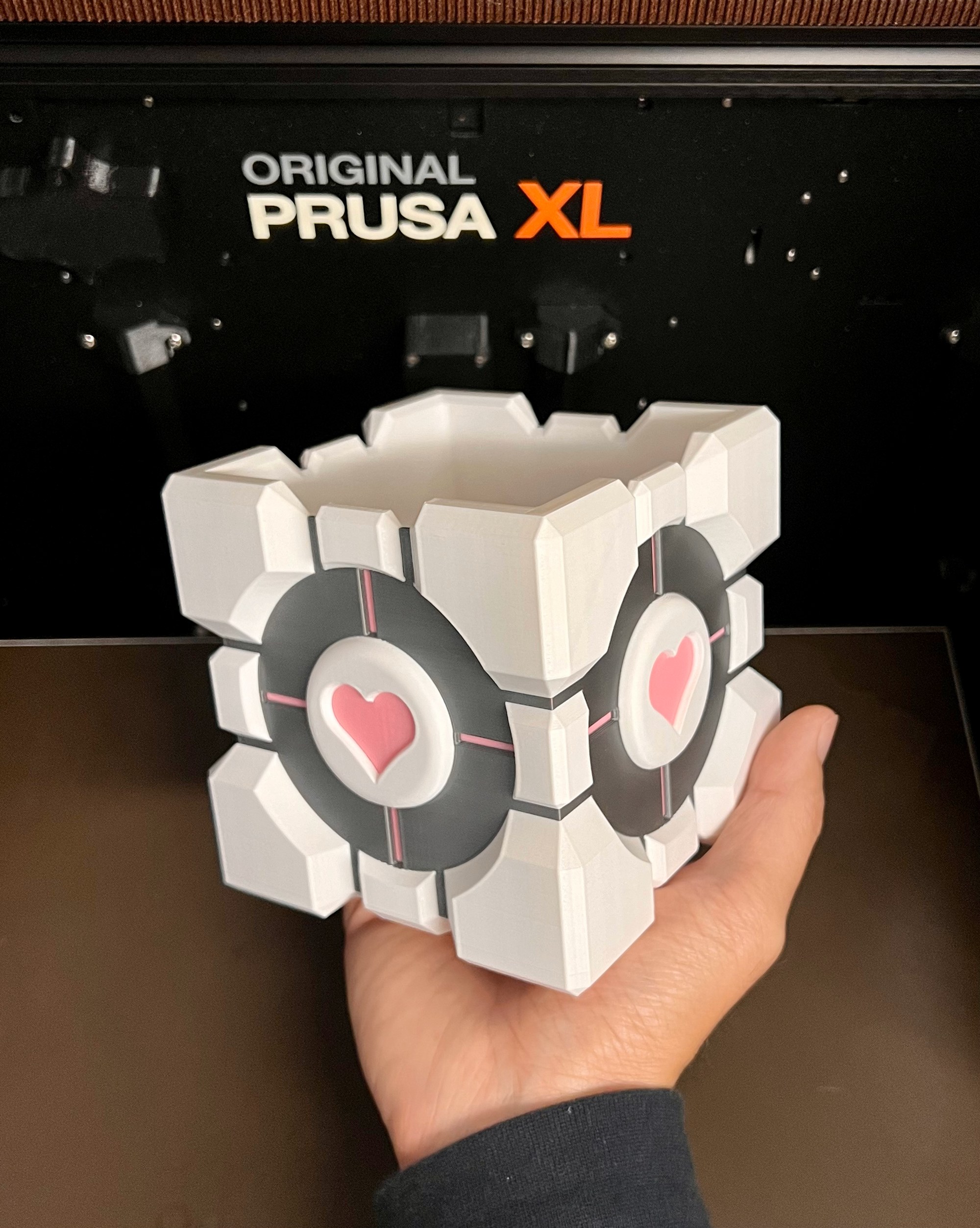 Portal Companion Cube container & lid by chylld | Download free STL ...