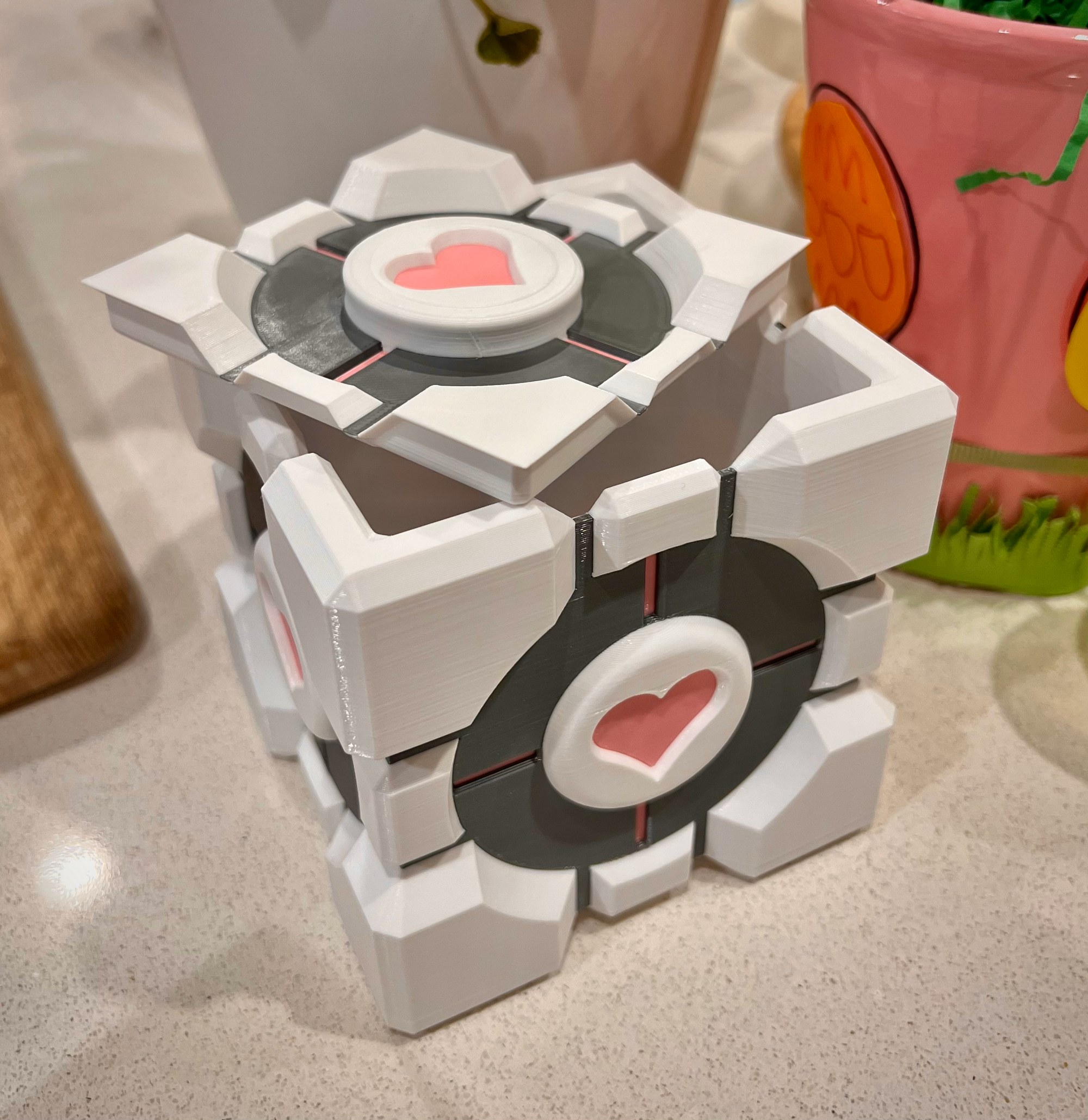 Portal Companion Cube container & lid by chylld | Download free STL ...