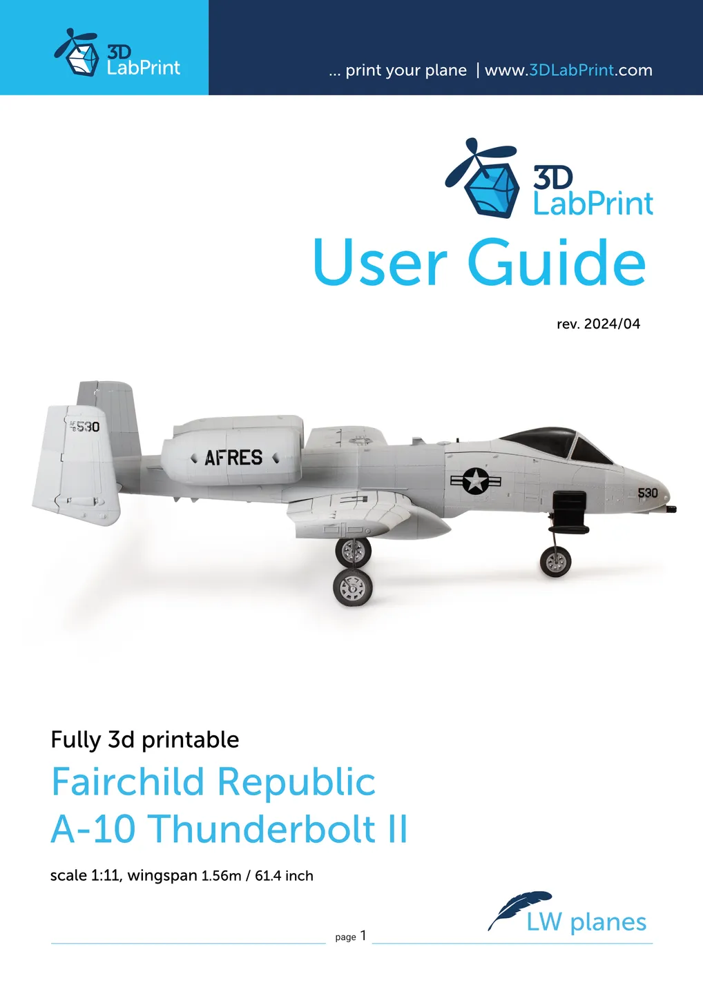 Fairchild Republic A-10 Thunderbolt II By 3DLabPrint | Printables Store