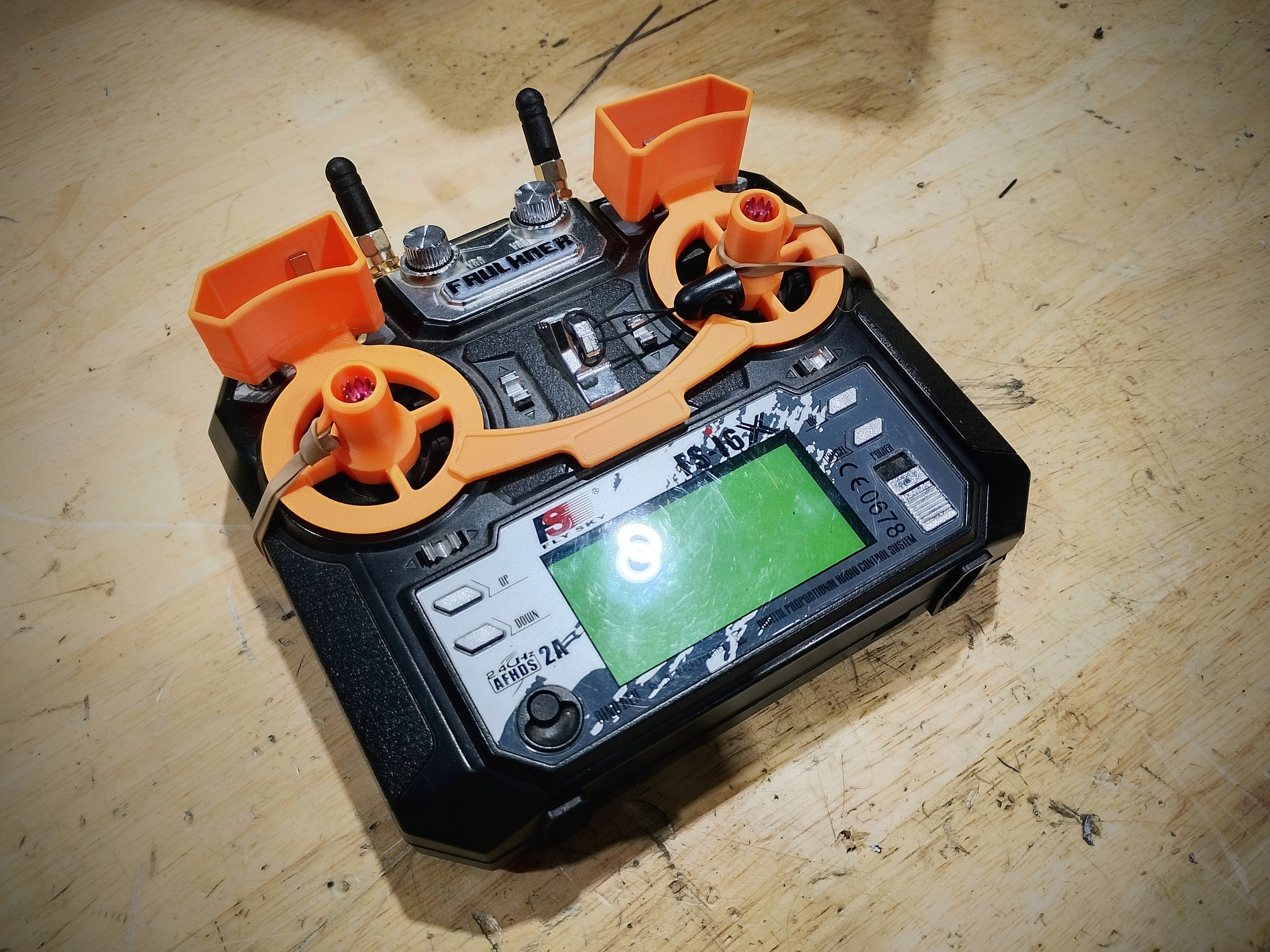 FlySky Fs-i6x Gimbal and Switch Protector - Elastic Retention and Nameplate