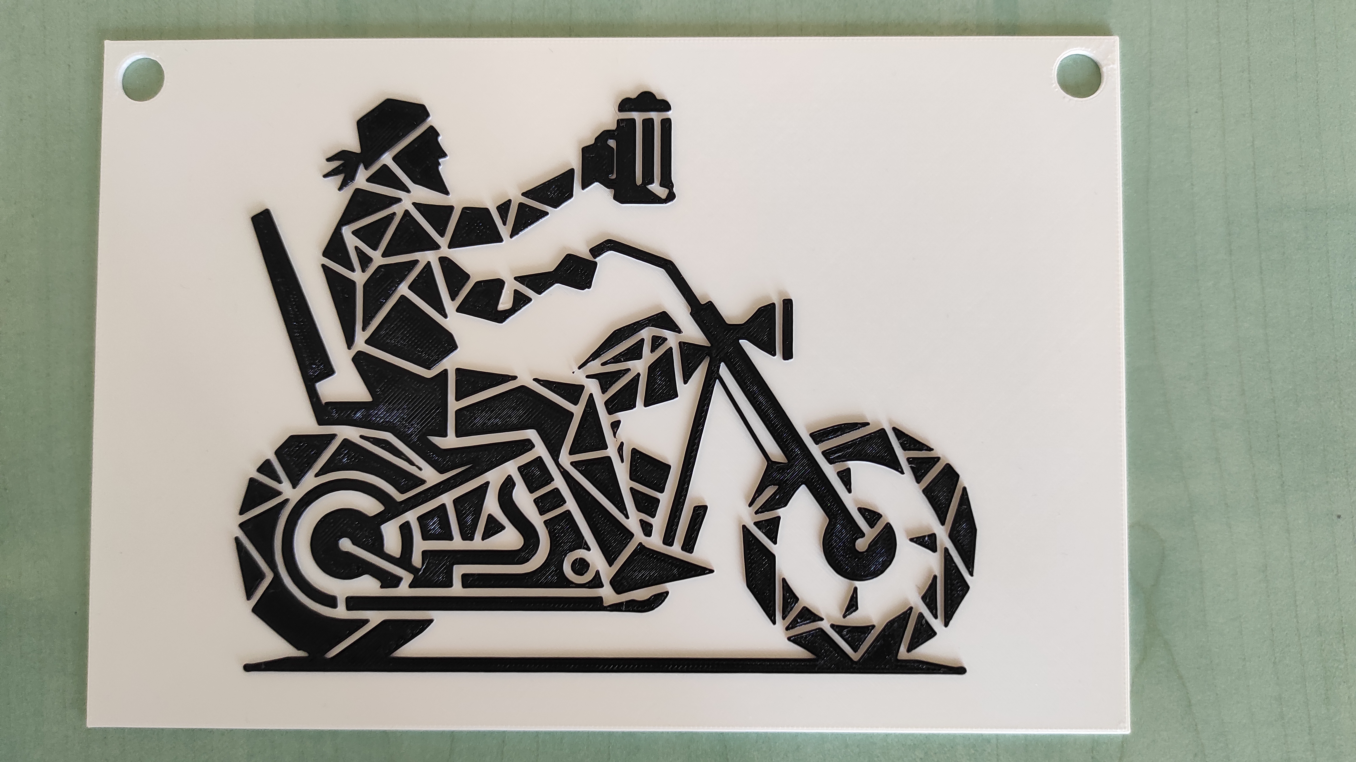 Biker with beer - AI generated wall decoration