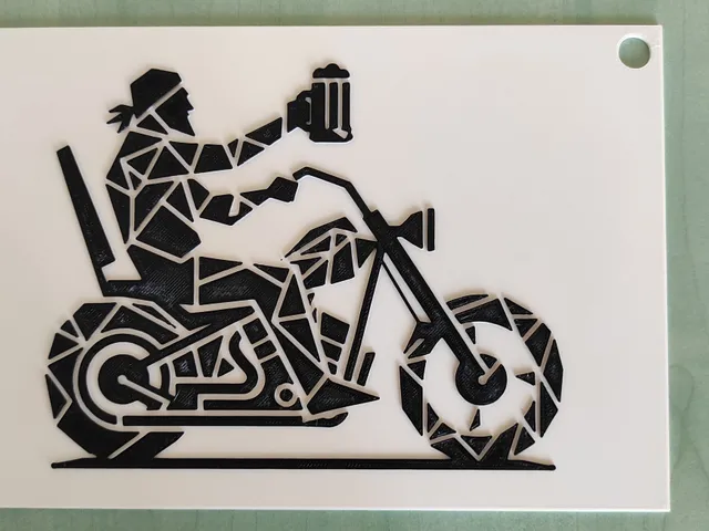 Biker with beer - AI generated wall decoration