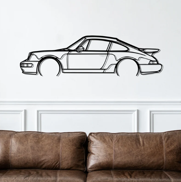 911 Turbo model 964 Detailed Silhouette Metal Wall Art by Gabouque223 ...