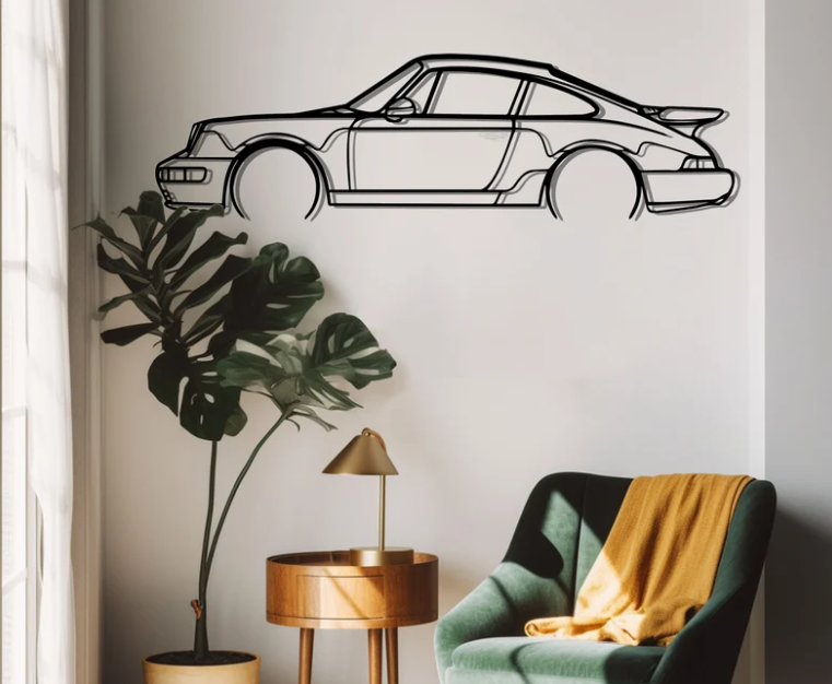 911 Turbo model 964 Detailed Silhouette Metal Wall Art by Gabouque223 ...