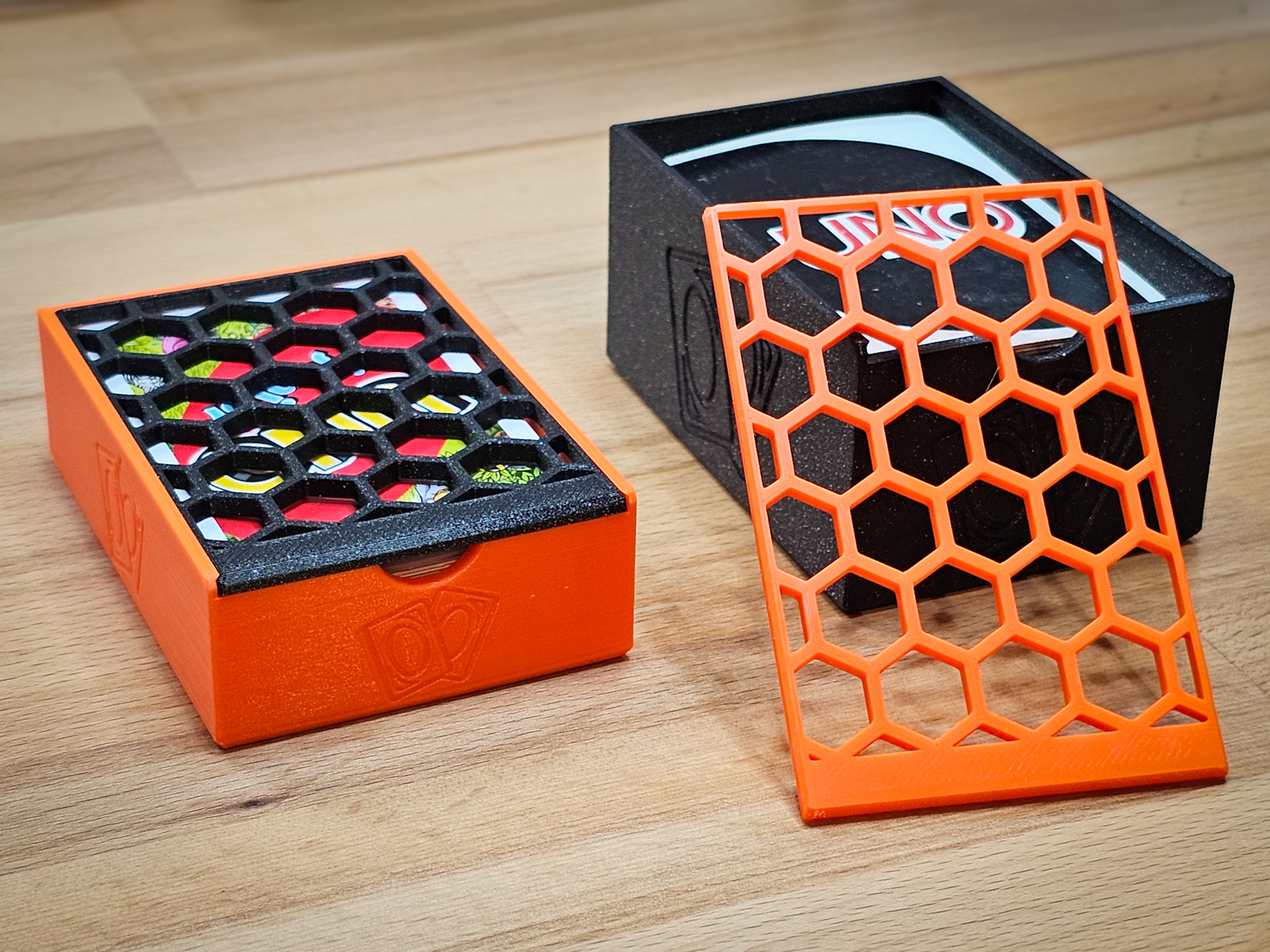 Hexed Box for Playing Cards with Sliding Lid