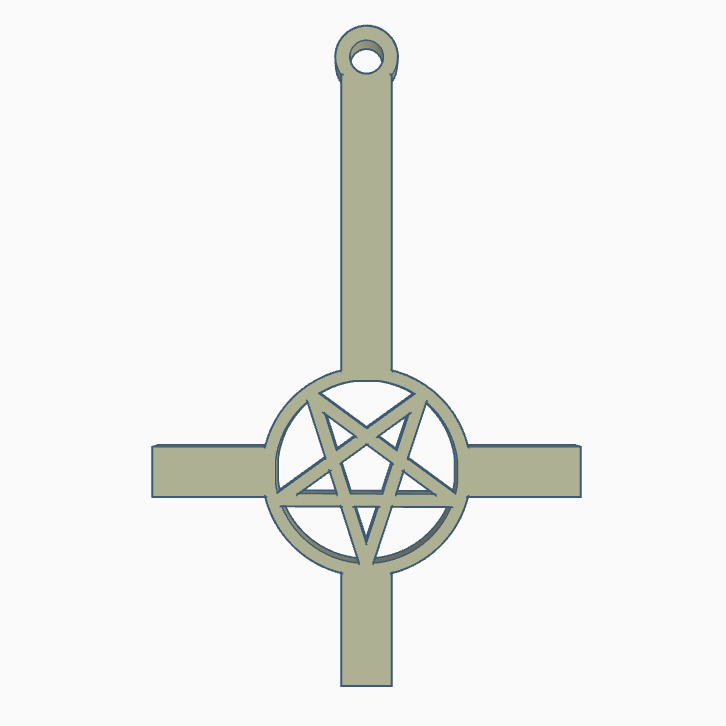 Cross Pentagram Keyring