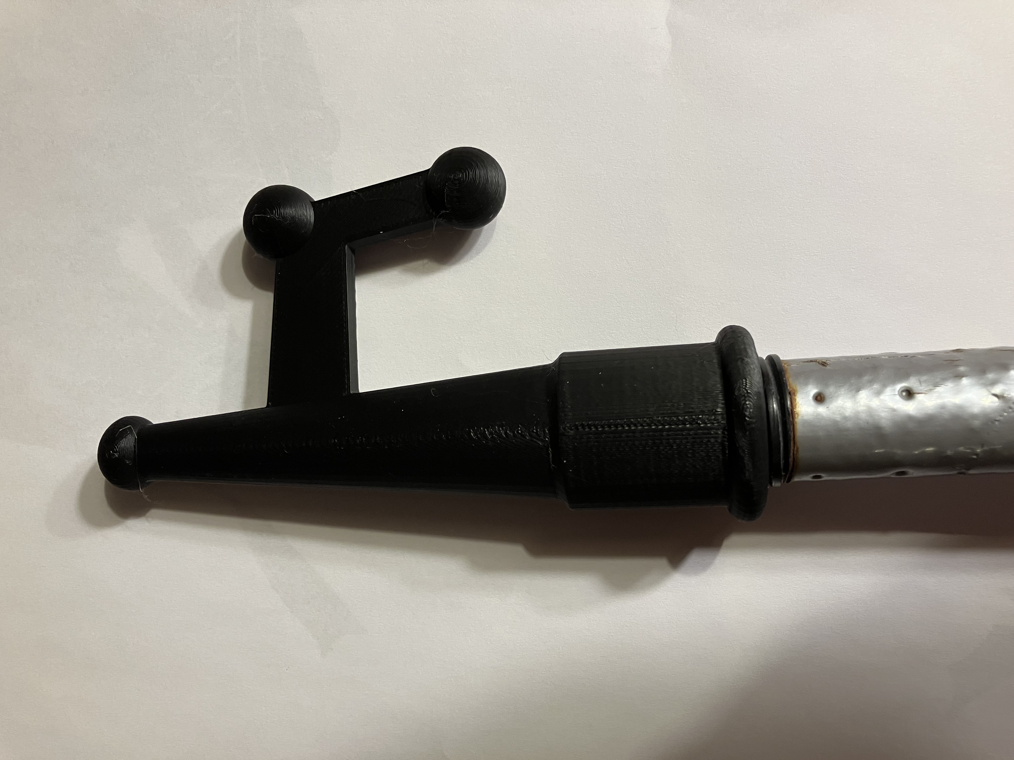 Boat hook from mop handle/broom handle
