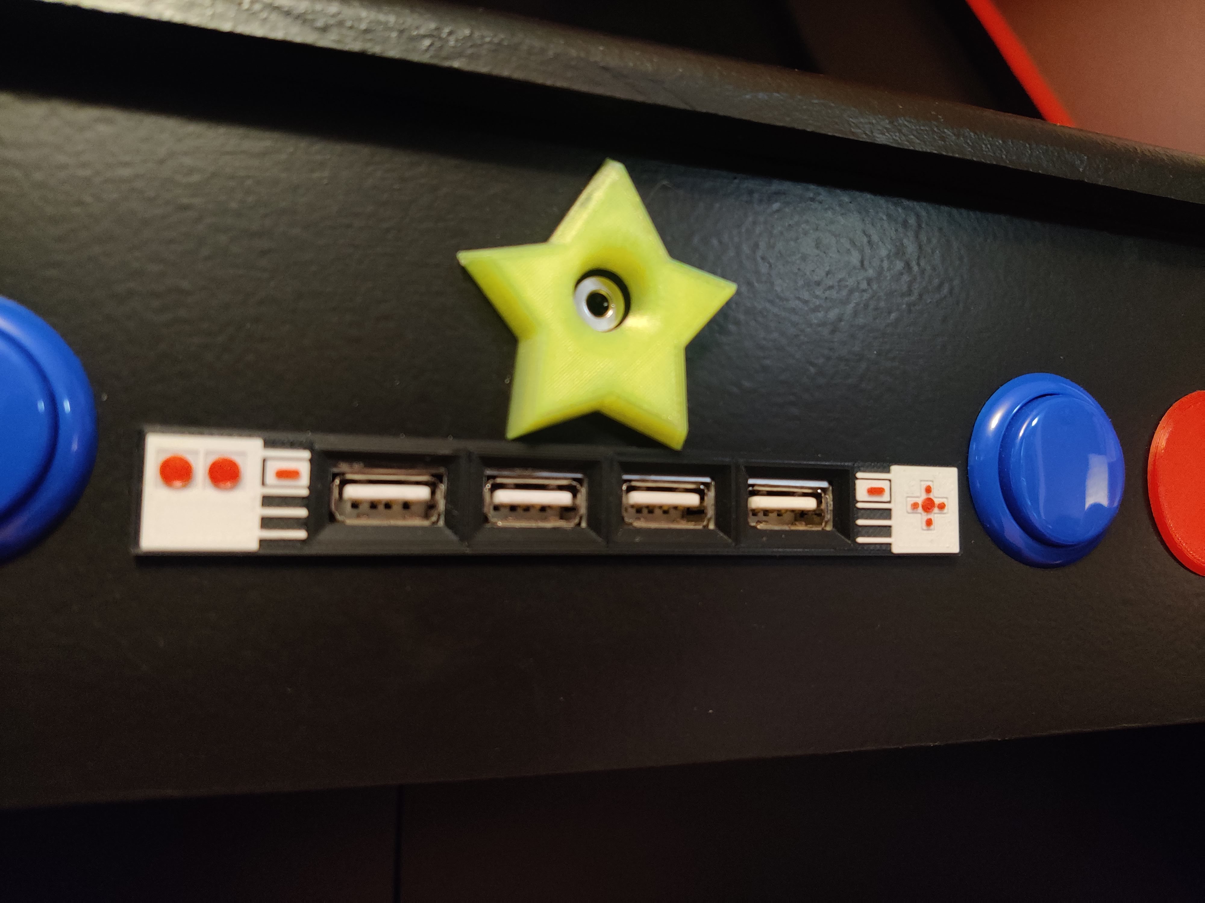 Decorative Super Mario star and back shell for 3.5mm audio jack