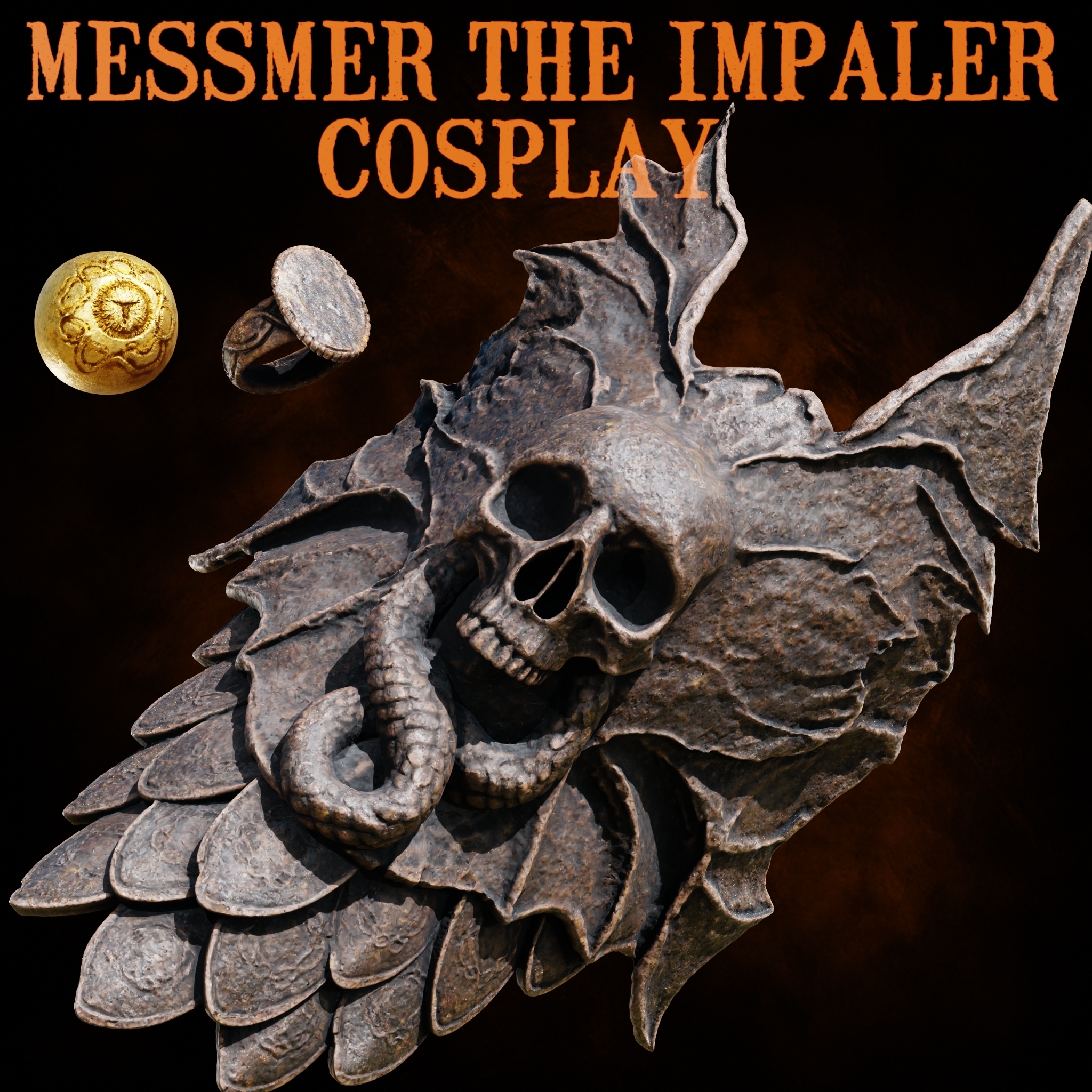 MESSMER THE IMPALER skull pauldron life size cosplay - Elden Ring Shadow of the Erdtree Fan Art