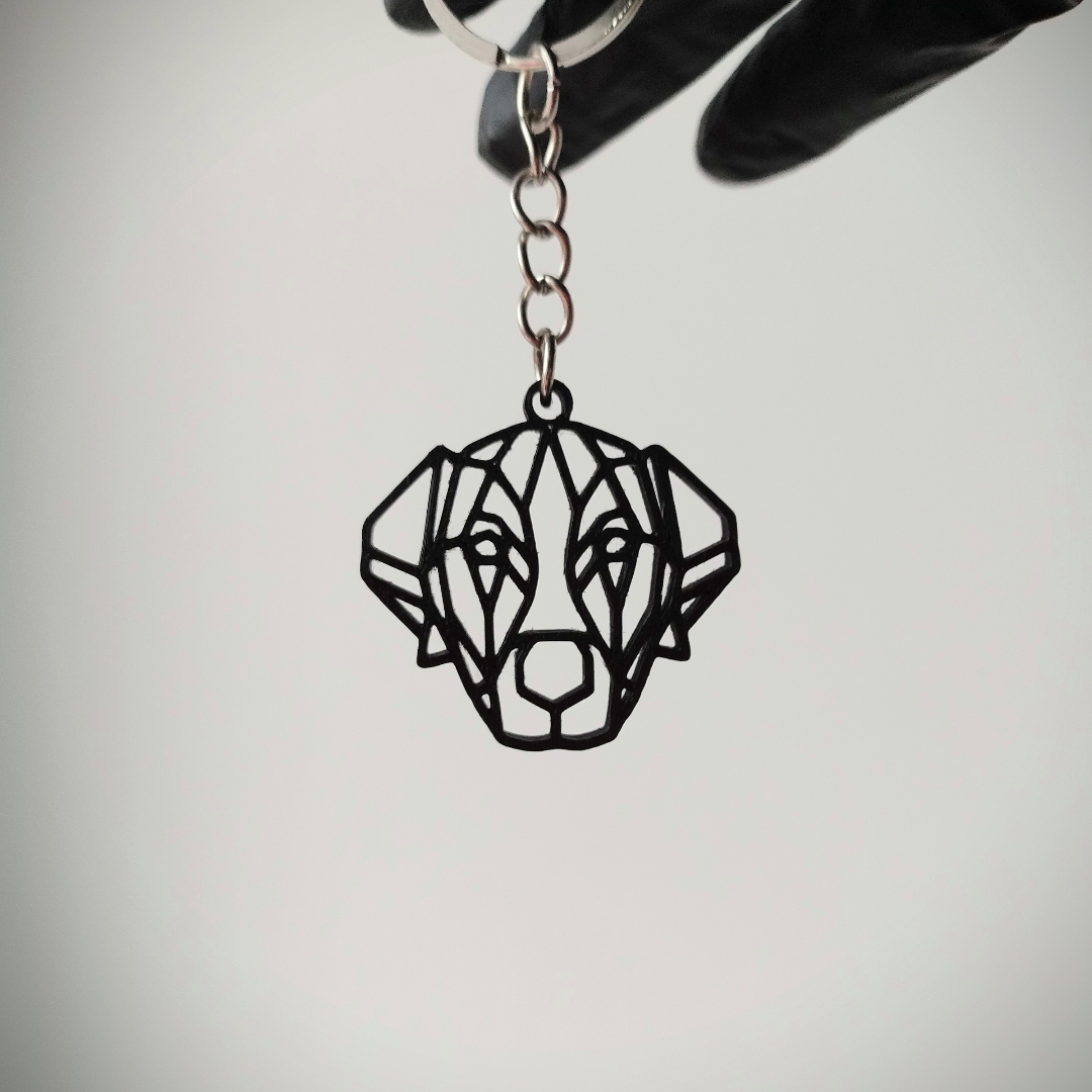 dog keychain cute geometric labrador retriever minimalistic keyring