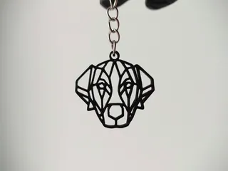 dog keychain cute geometric labrador retriever minimalistic keyring by ...