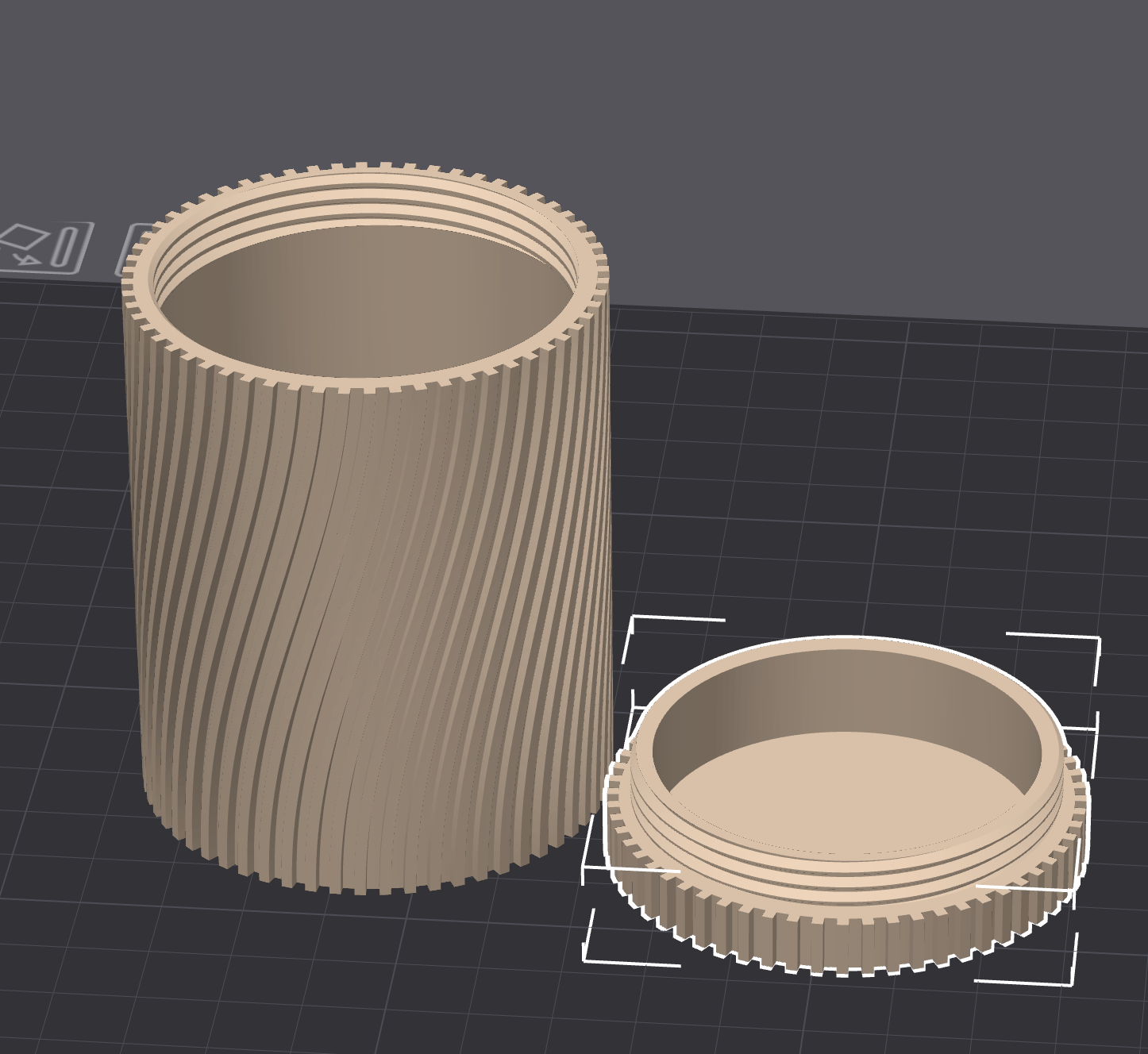 Twisted Container with Screw Lid