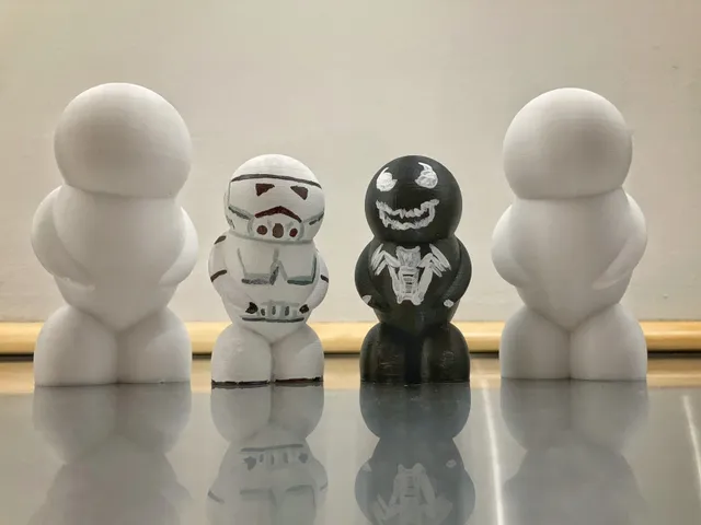 Roundly a blank figure to paint and customize.
