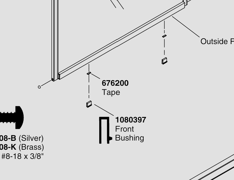 Kohler Sterling Part Number 1080397 Shower Door Front Bushing By The