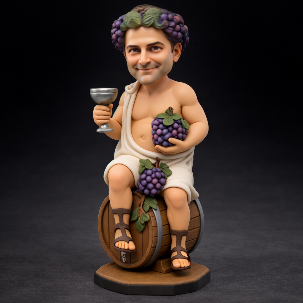 Wine God Figure on Barrel 3D model
