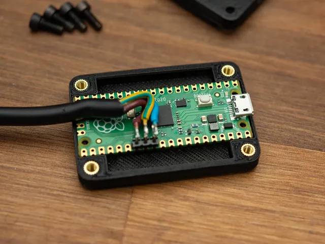 Small Raspberry Pi Pico case with built in cable retainer