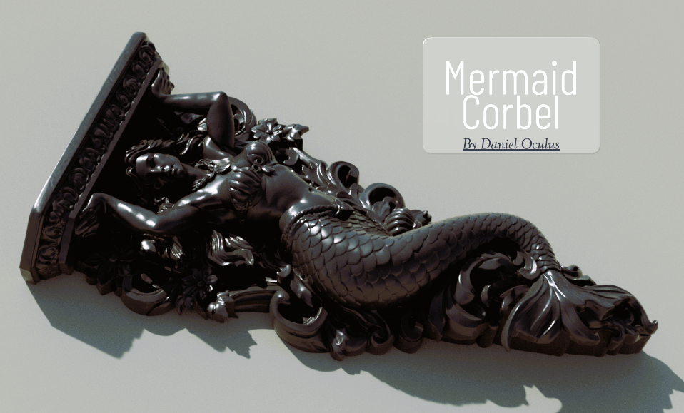 Mermaid Corbel – Nautical Architectural Bracket (Decorative STL)