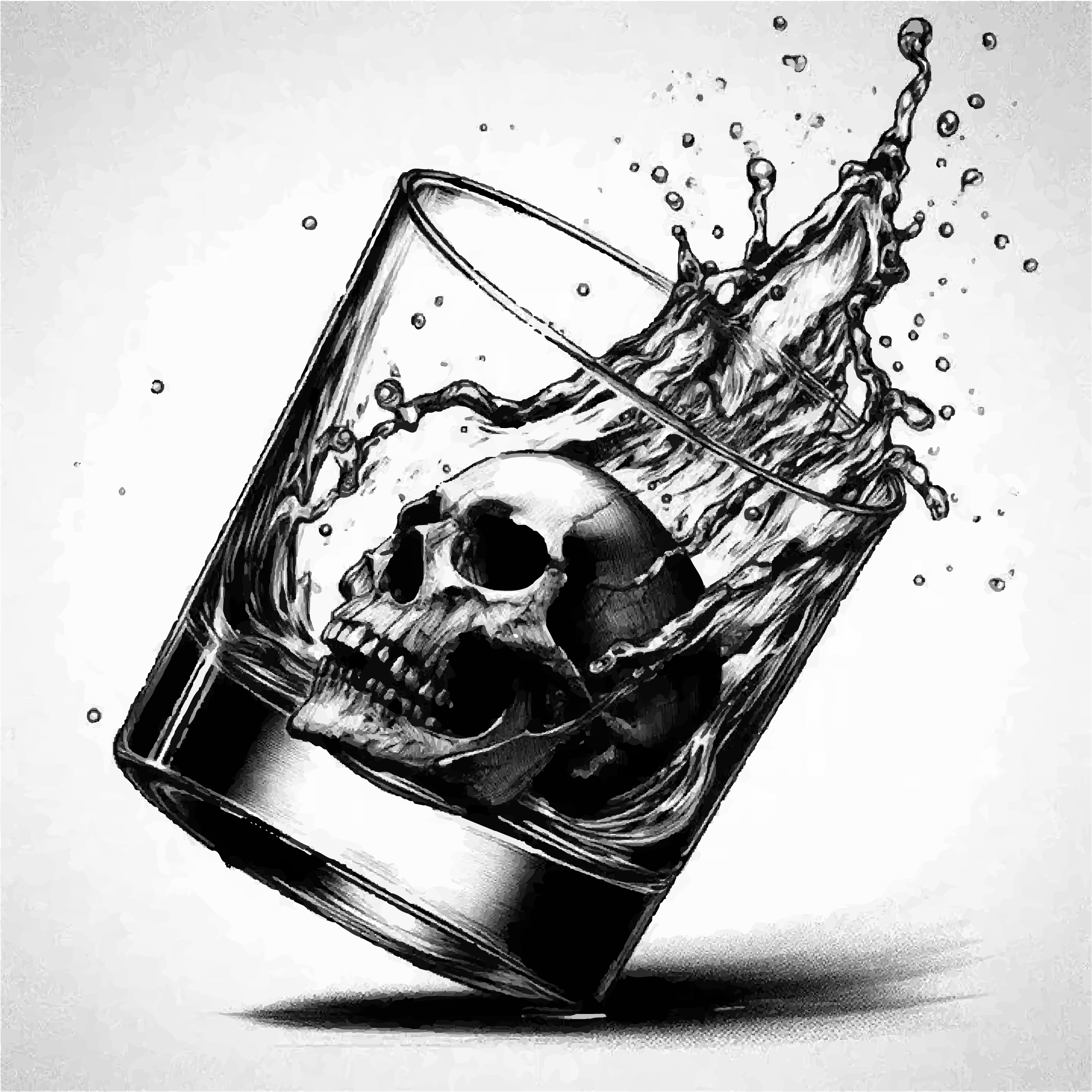Hueforge Whiskey and Skull