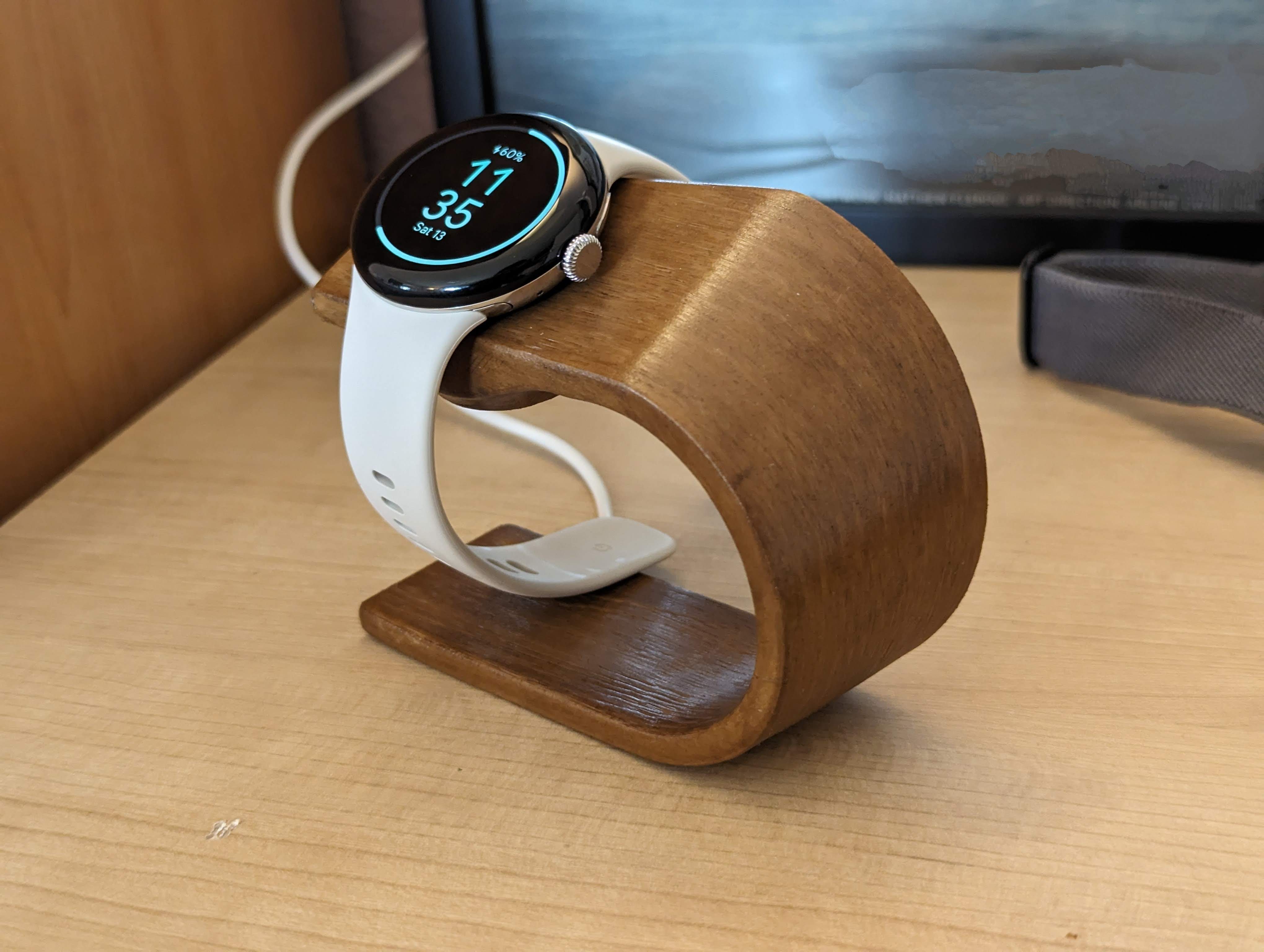 Wood Pixel Watch 2 Charger Stand 3D model thumbnail