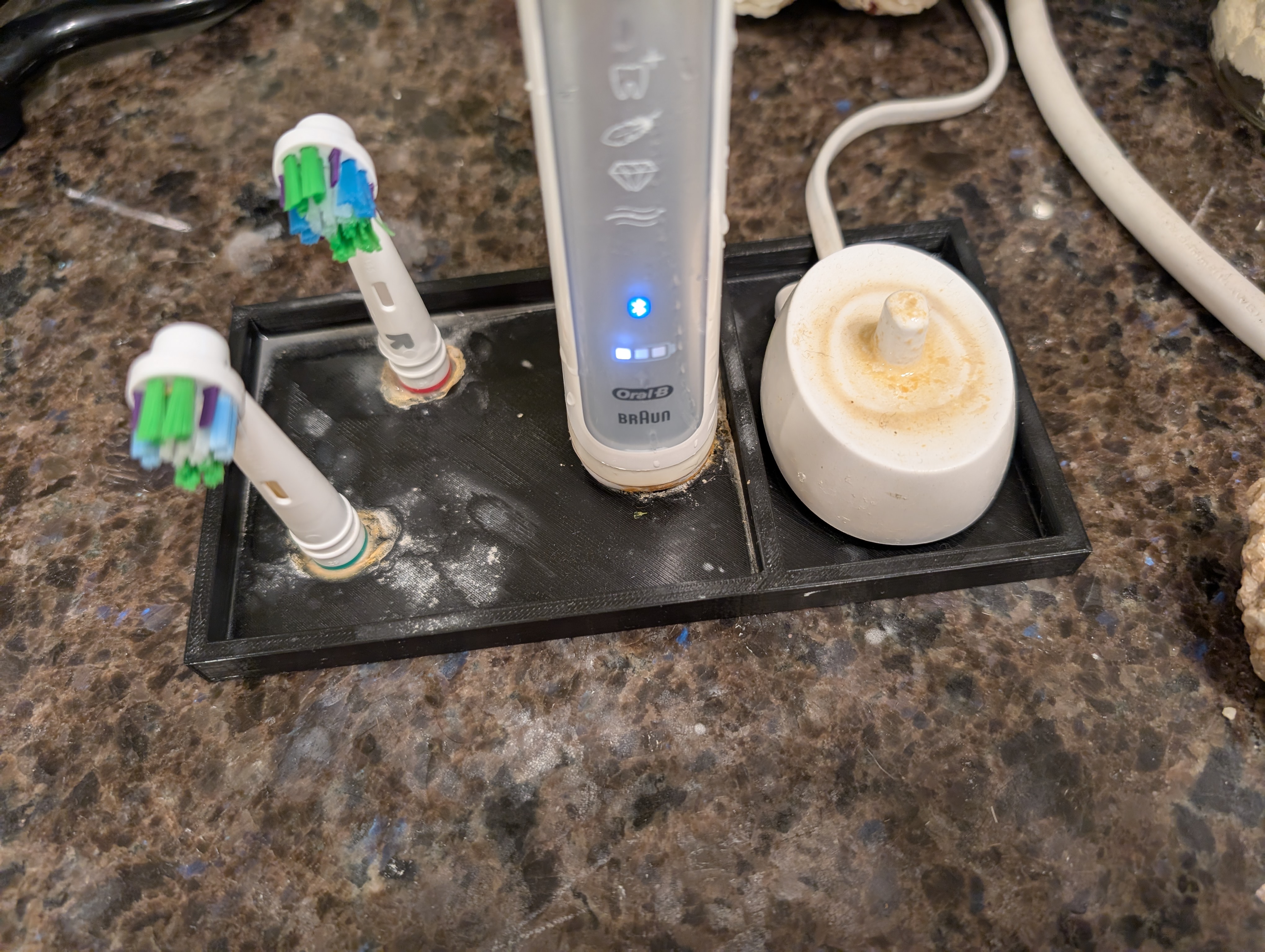 Electric tooth brush holder and stand for base